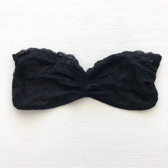 Free People Intimately Bralette Lace Strapless with Strappy Back in Black M - Picture 1 of 5